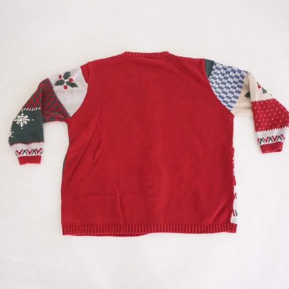 Vintage Cherokee Patchwork Christmas Cardigan Festive Holiday Embroidered 1X - Picture 10 of 10